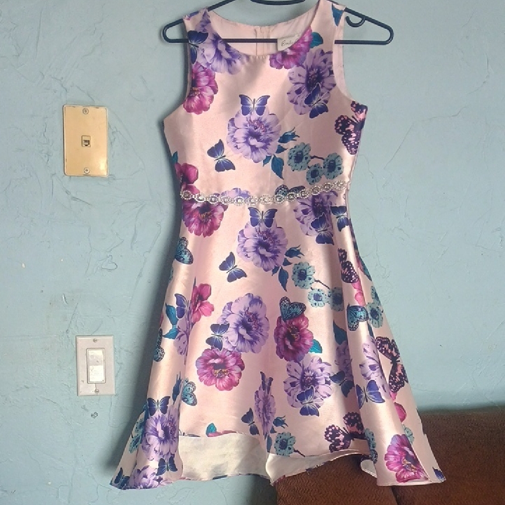 Pink and Purple Butterfly Kids Dress